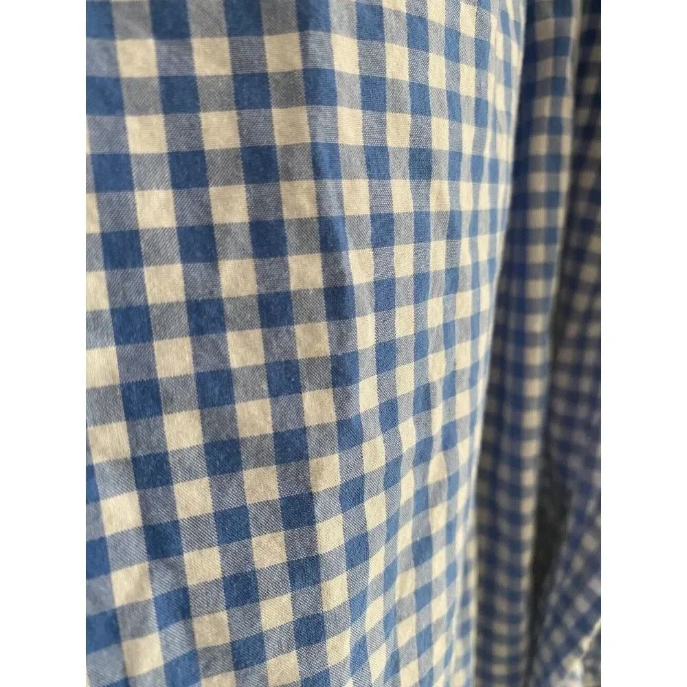 Ralph Lauren Boys Blue White Gingham Button Down Shirt L 14-16